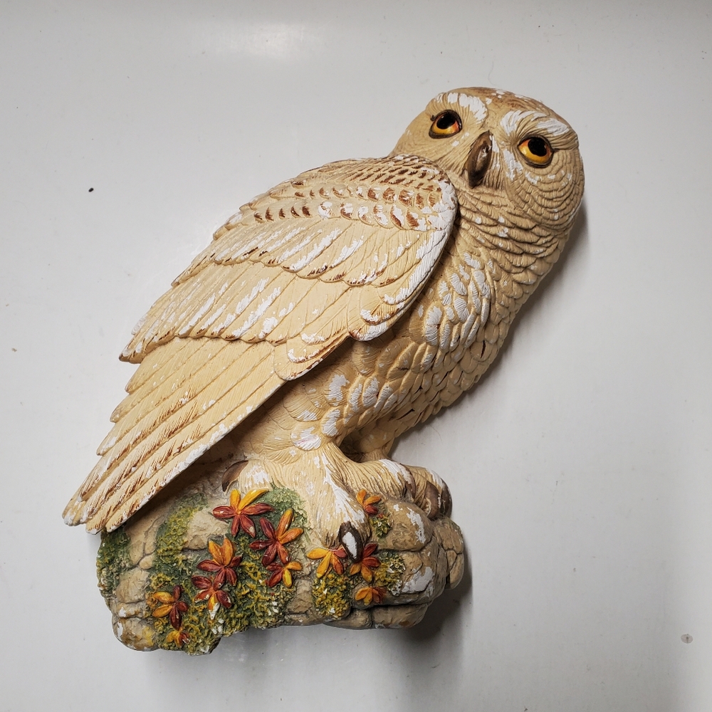 Vintage Chalkware Snowy Owl Wall Hanging Legend Products 1982 Made in England - Picture 3 of 9